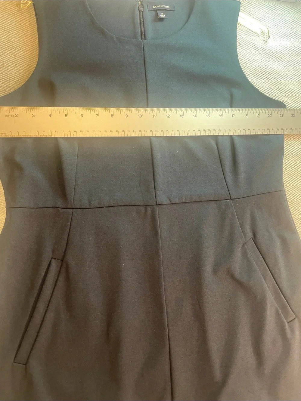 Lands' End NEW 18 Navy Blue Sleeveless Sheath Dress  Pockets New Without Tags